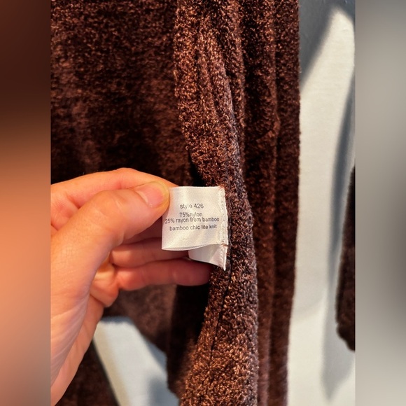 Barefoot Dreams Brown Cardigan Sweater S/M cozy soft comfortable loungewear fall - Picture 7 of 10